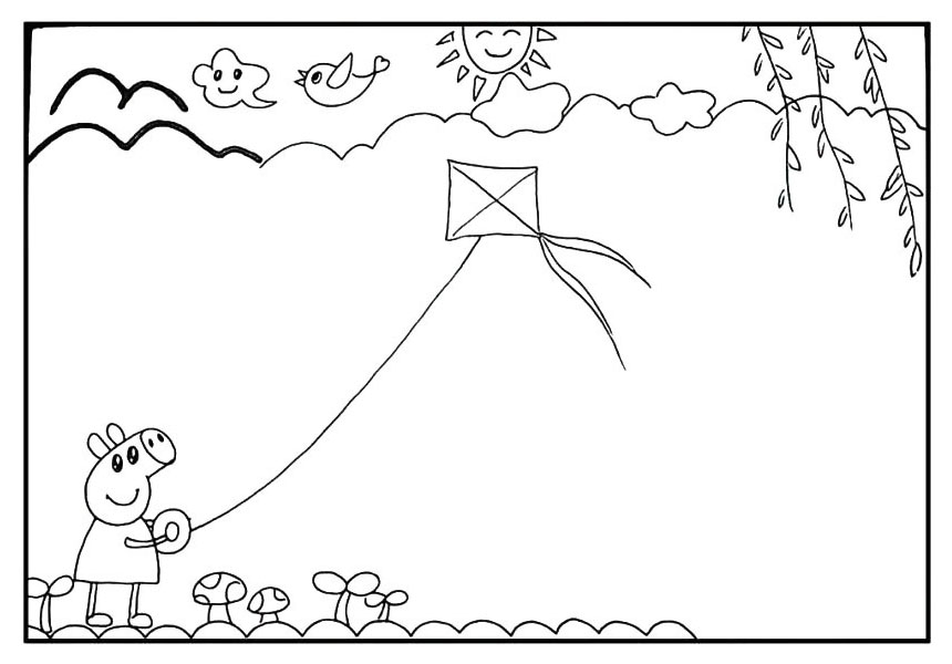 步骤11：接着在草地上画一些艳丽的植物。