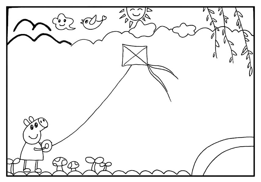 步骤12：以及旁边的彩虹由两条曲线组成。