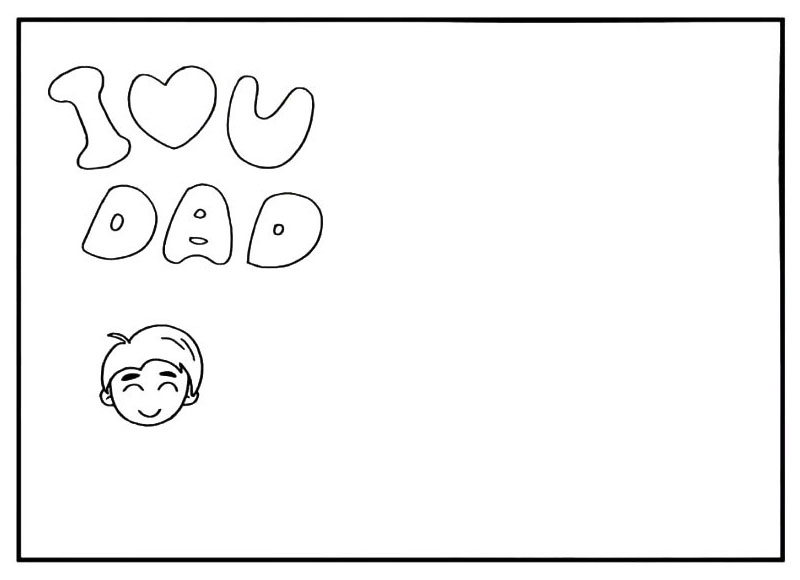 步骤3：接着在主题下方画出爸爸的头部。