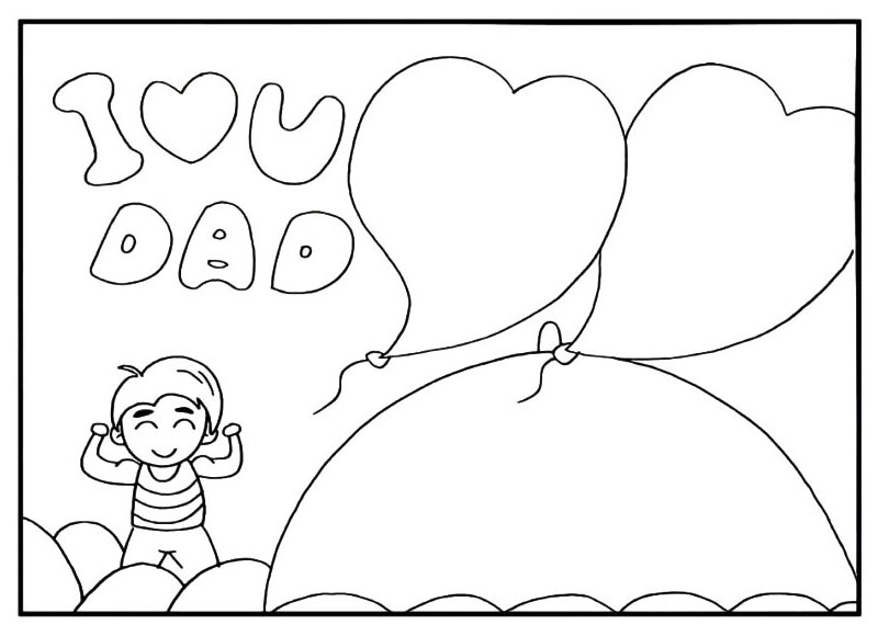 步骤7：然后在爸爸的下方画出弯弯的彩虹。