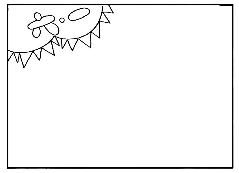 步骤3：在曲线上面画出大小不一的旗子。