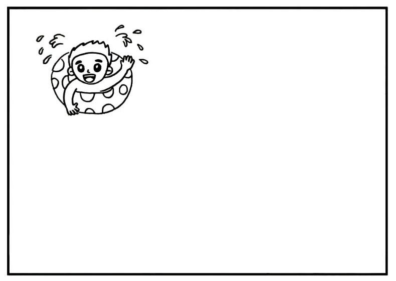 步骤6：然后在周围画出溅起的水花。