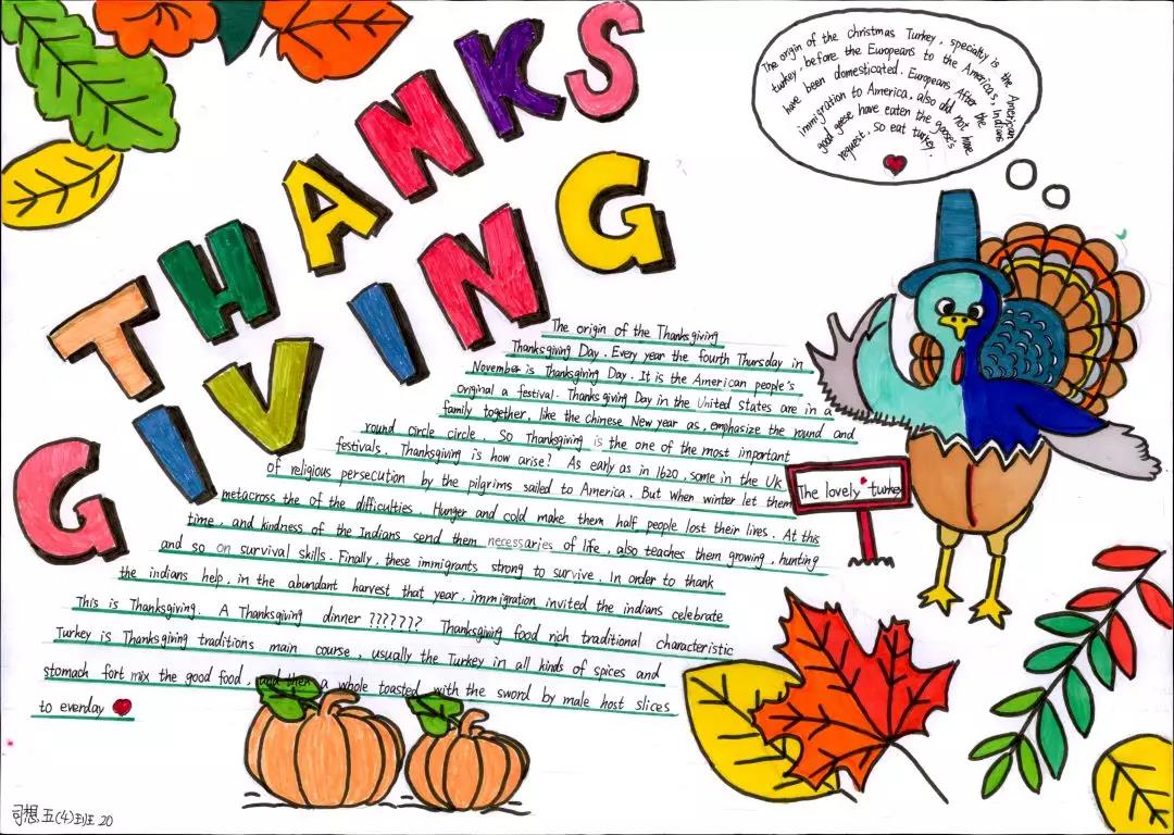 感恩节英语手抄报