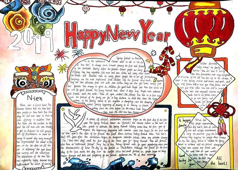 “迎新年”英语手抄报-图3