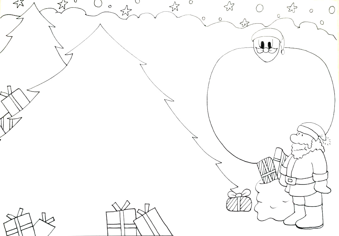 步骤3：圣诞老公公放下礼物，会送给小朋友们爱的寄语