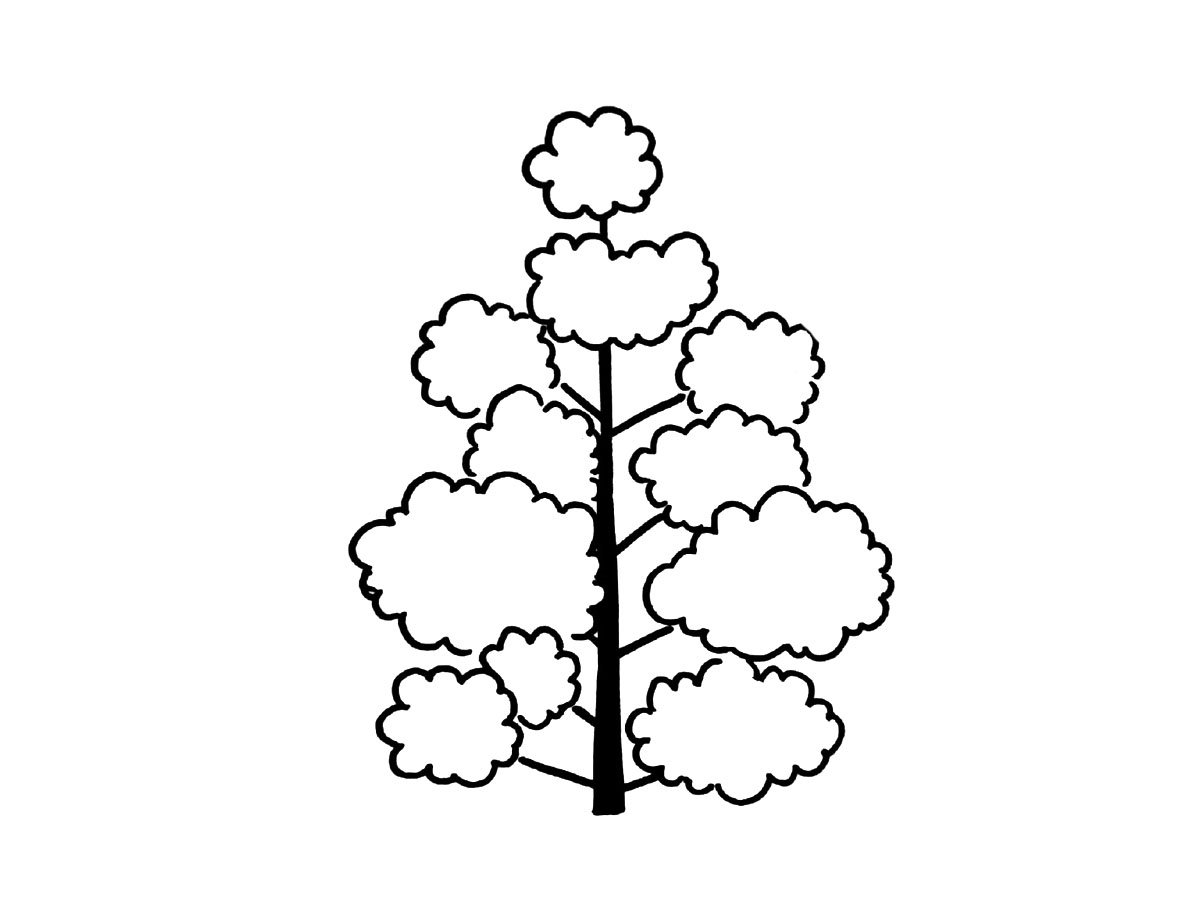 一组萌萌哒的小树简笔画-图1