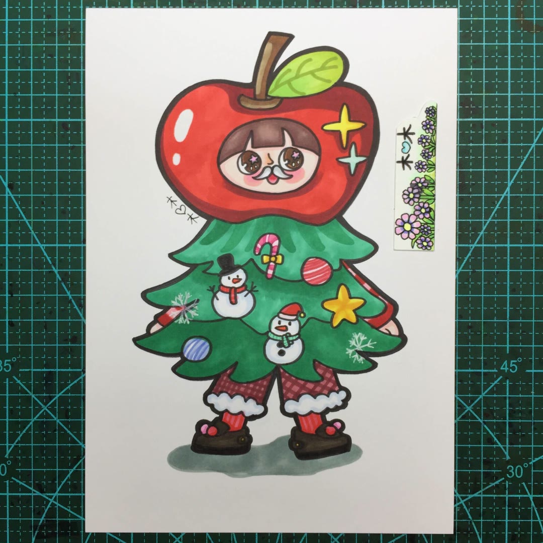 圣诞节主题简笔画带颜色-图1