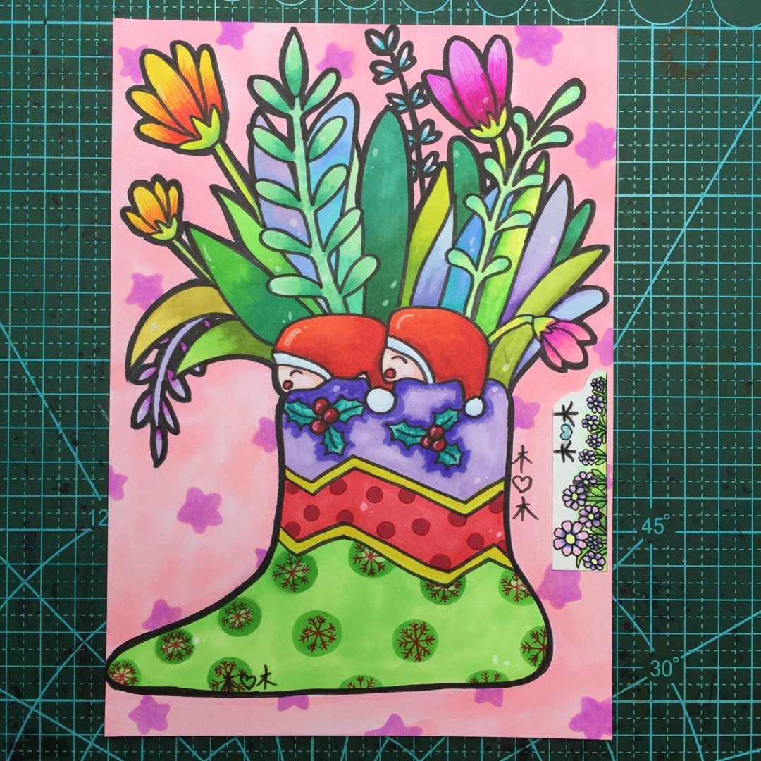 圣诞节主题简笔画带颜色-图4