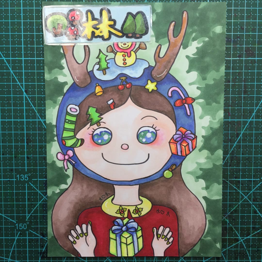 圣诞节主题简笔画带颜色-图7