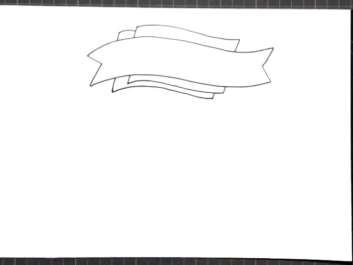 步骤1：首先在正上方画出手抄报主题边框。