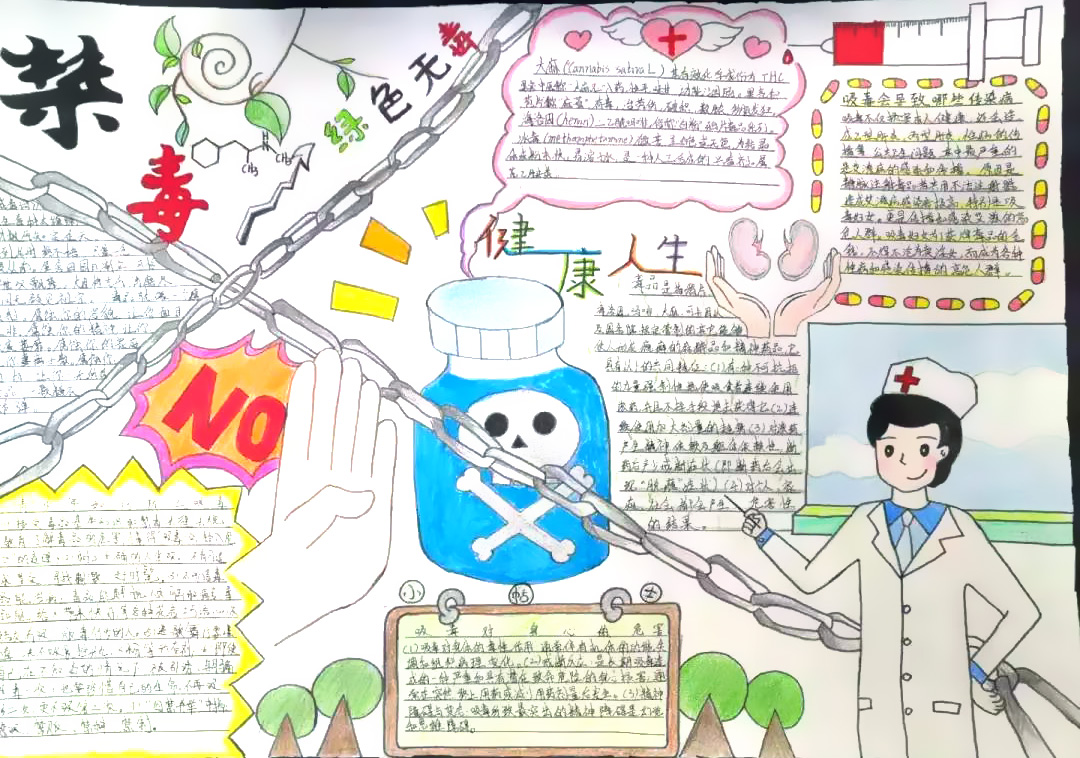 绿色无毒，健康人生手抄报图片-图5