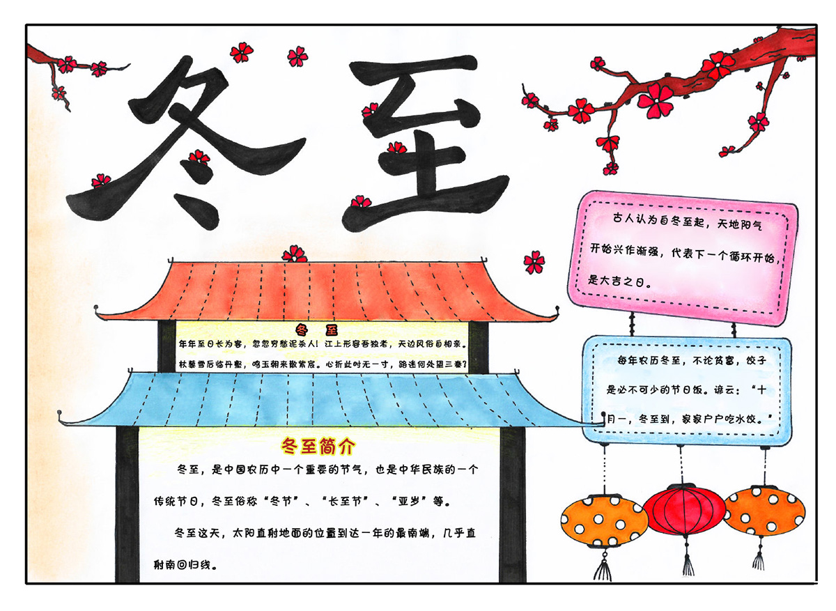 冬至手抄报简单又漂亮-图2