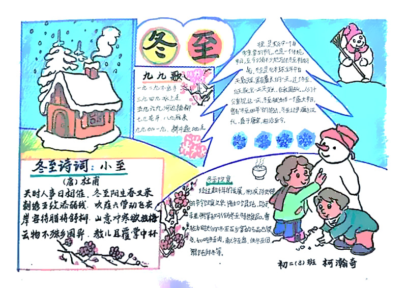 冬至手抄报简单又漂亮-图3
