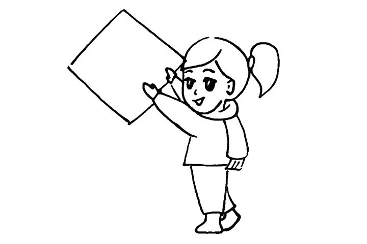 步骤14：在手的位置画出一个菱形春联。