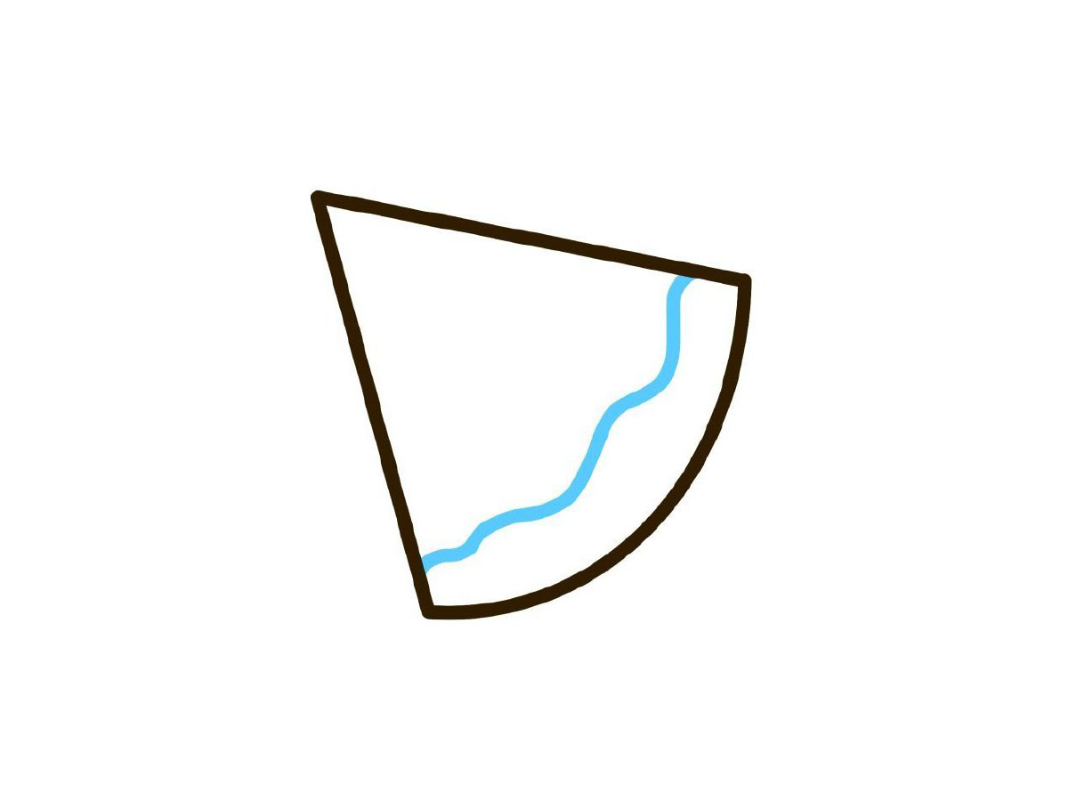 步骤2：画个有弧度的波浪线。