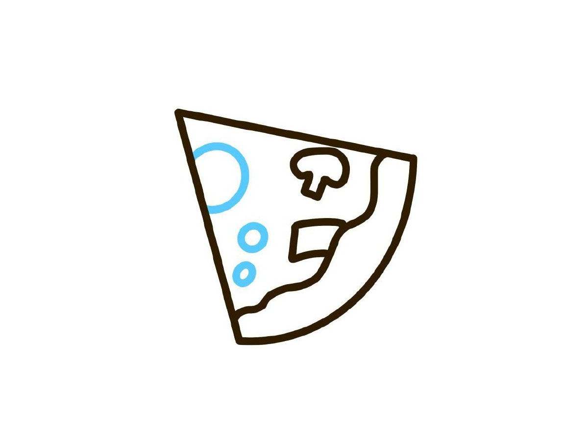 步骤5：画圆圆的火腿片。