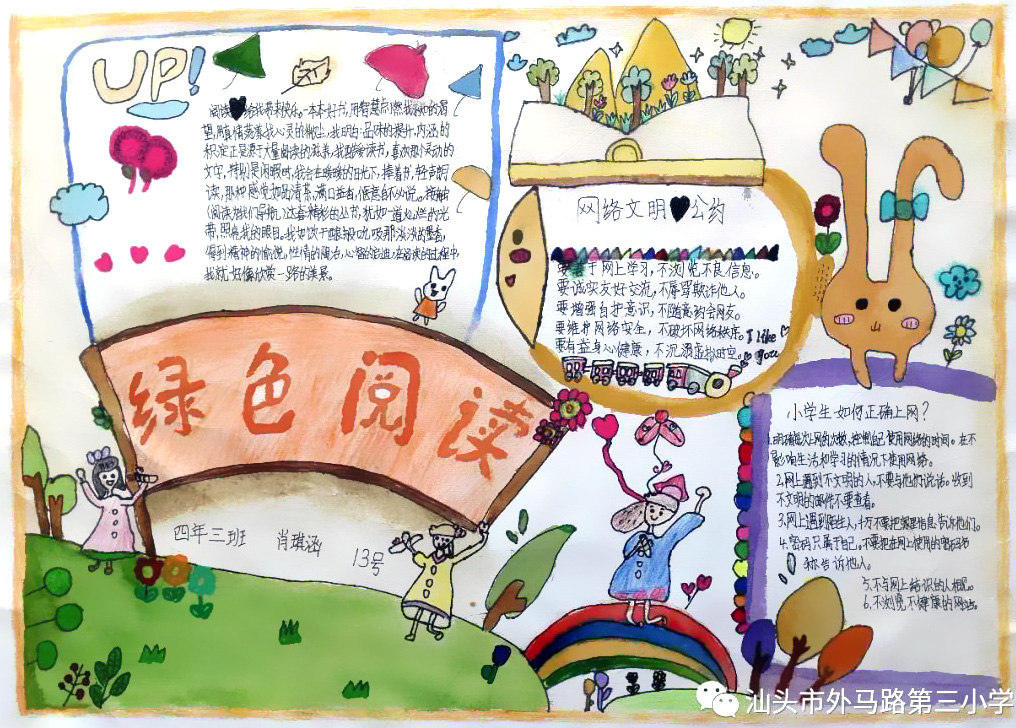 8张关于绿色阅读手抄报的手抄报-图5