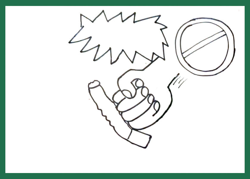 步骤4：标题右边画一个禁烟标志。