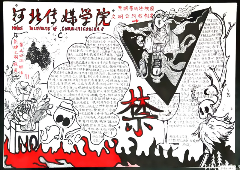 禁烟禁酒手抄报-图8