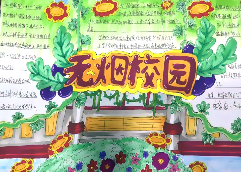 共创无烟校园手抄报-图4