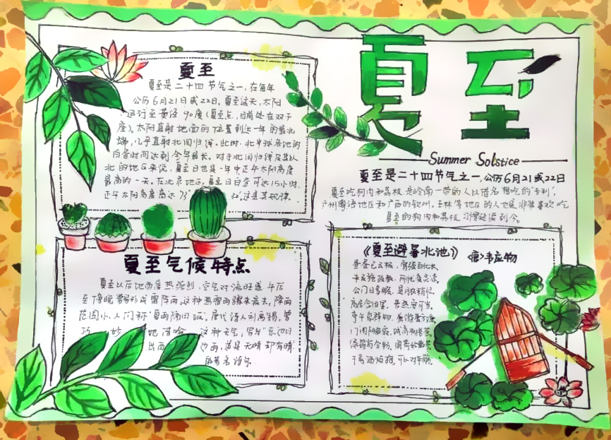步骤10：夏至手抄报