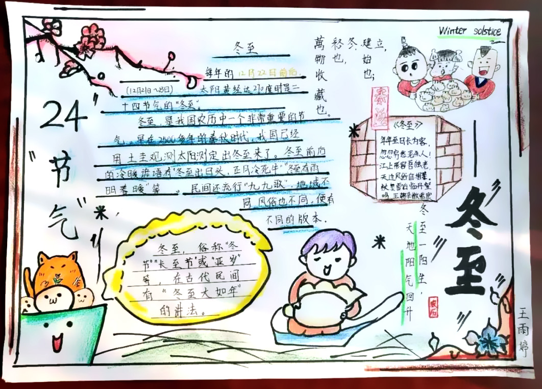 初中生冬至日手抄报图片-图2