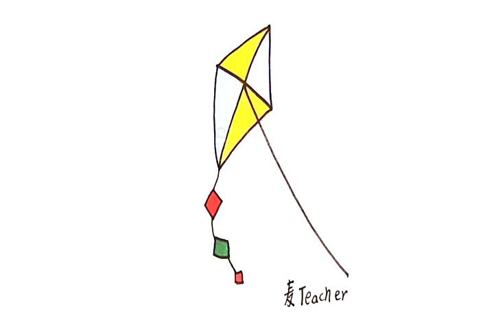 风筝简笔画画法步骤