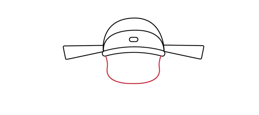 步骤5：画财神的面部轮廓。