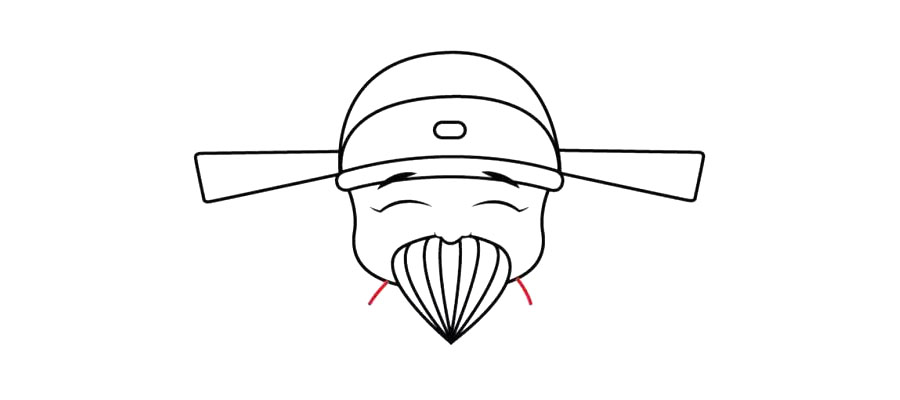 步骤8：准备画财神的下半身。