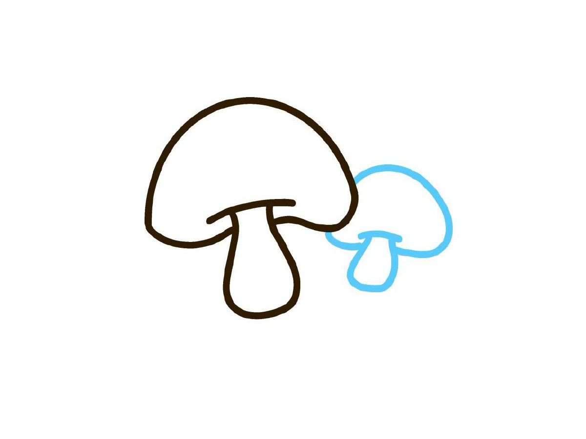 步骤5：画另一个蘑菇。