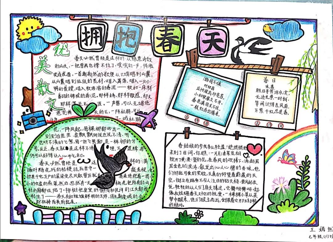 拥抱春天手抄报图片-图3