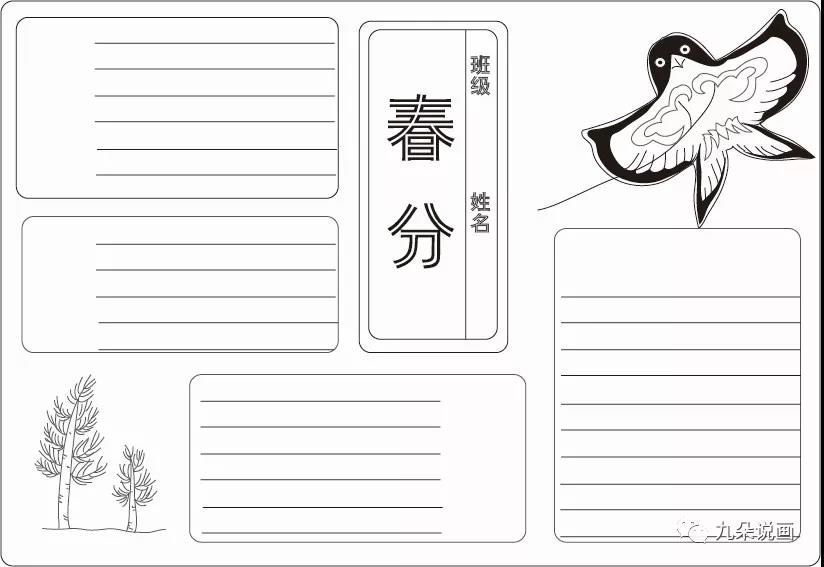 步骤3：春分手抄报