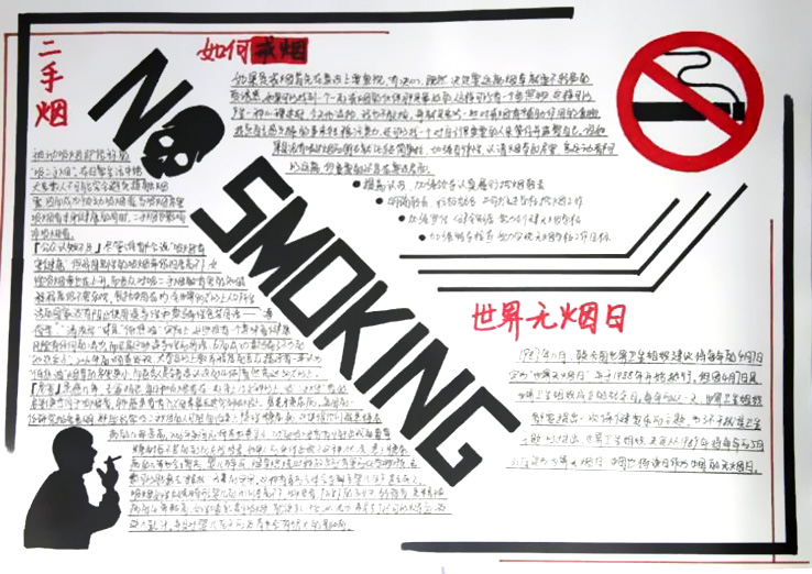 小学三年级远离烟草和电子烟手抄报教程-图1