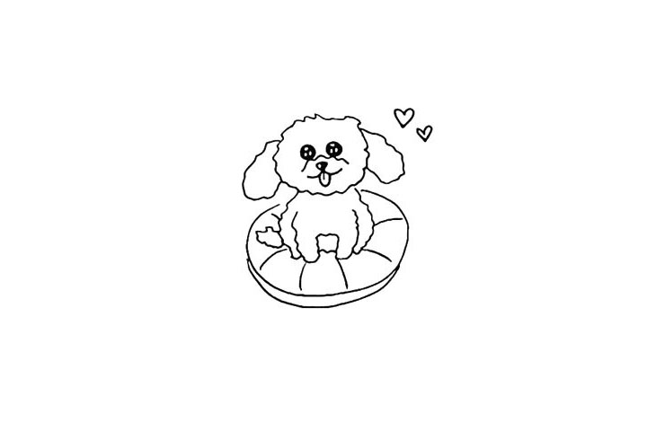 步骤12：在头部的右上方画上两颗小爱心。