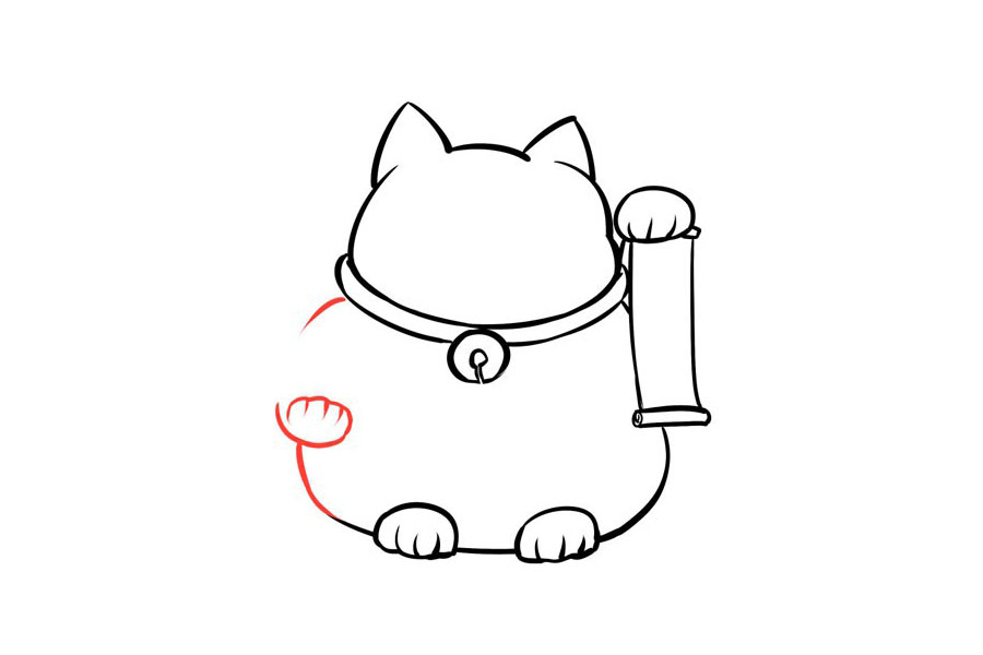 步骤6：然后画出另一只手。