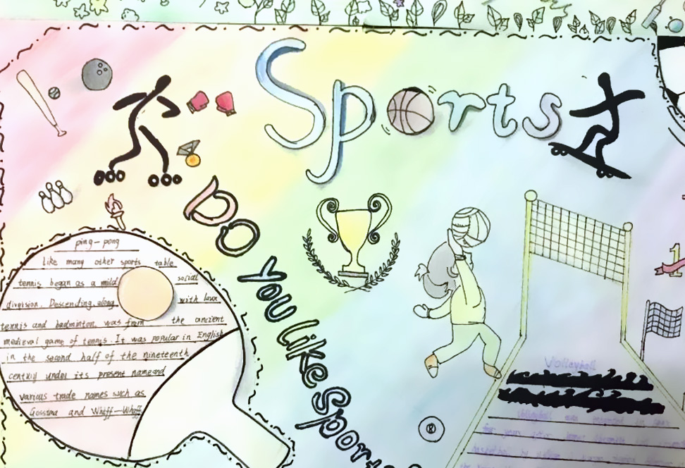 “运动快乐”主题英语手抄报-图5