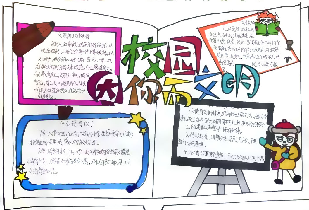 创建文明校园手抄报-图2