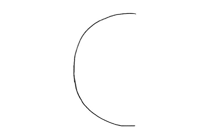 步骤1：首先在画纸的中间写上字母C。