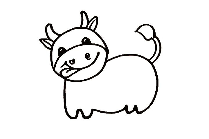 步骤10：我们画出奶牛的鼻孔注意细节。