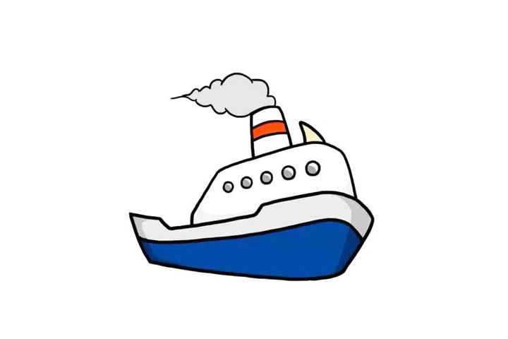 轮船简笔画画法教程