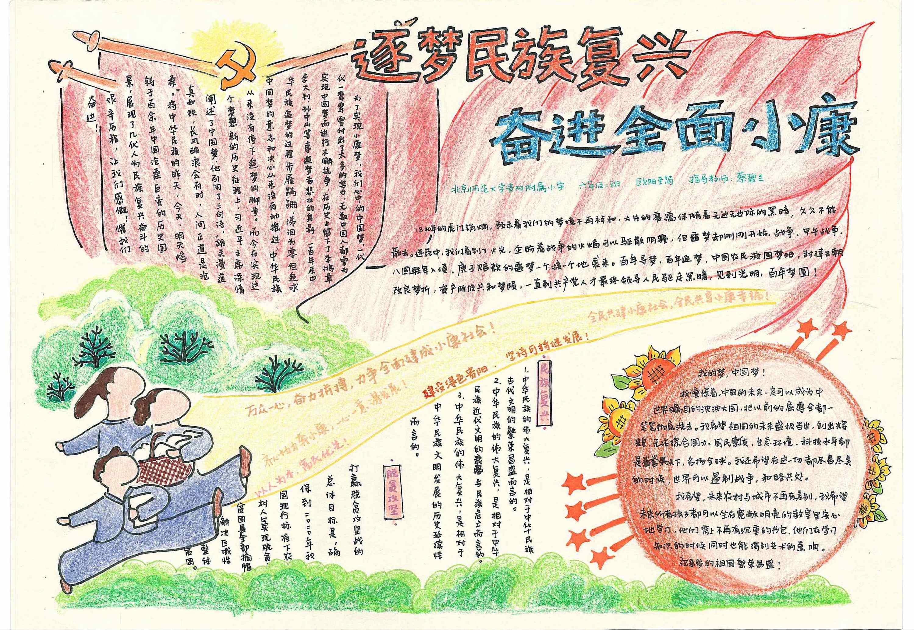 关于奔小康的手抄报绘画-图5