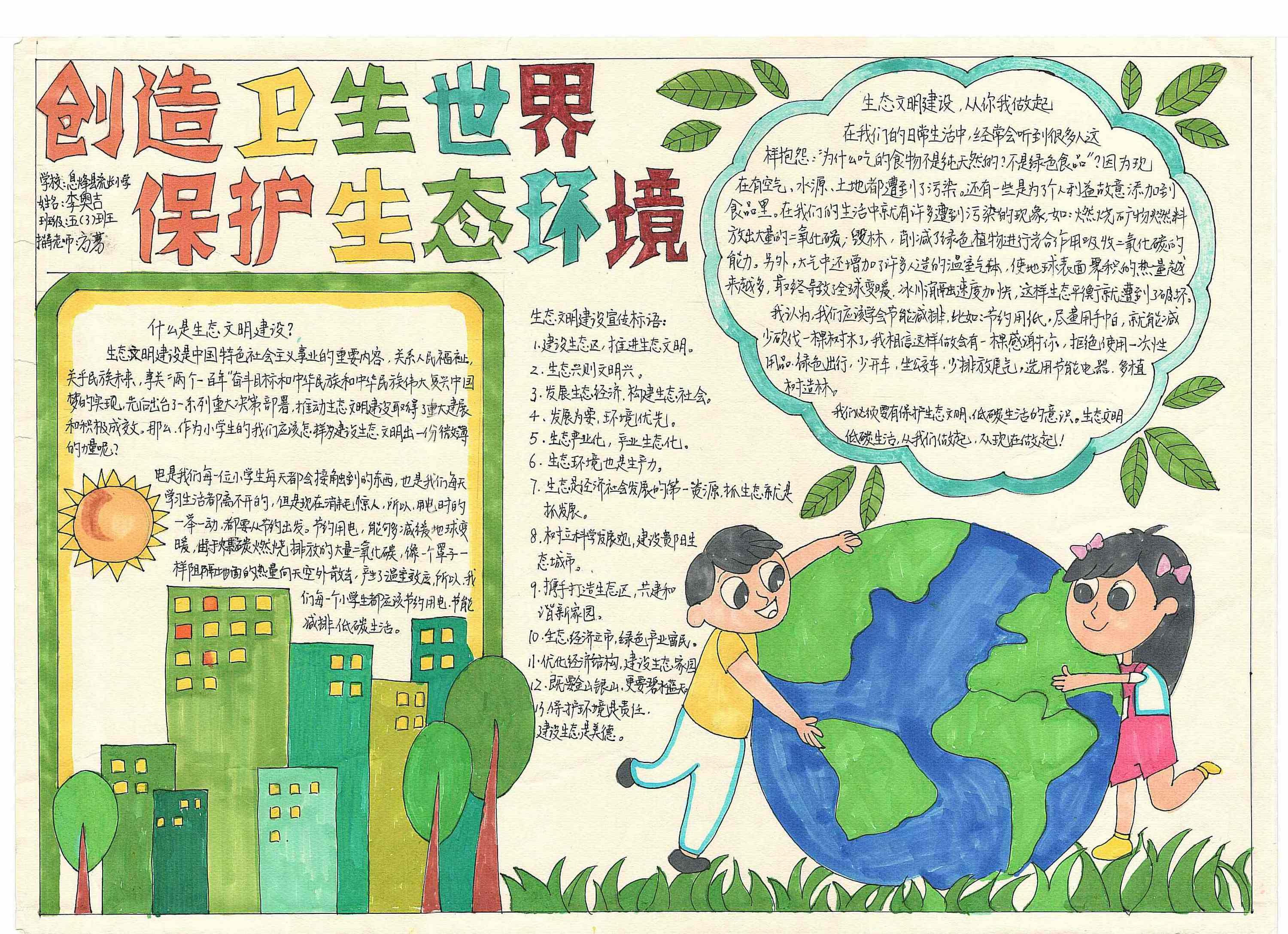 绿色生态手抄报图片-图7