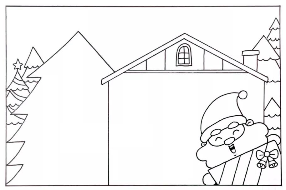 步骤4：背景画上一些松树。