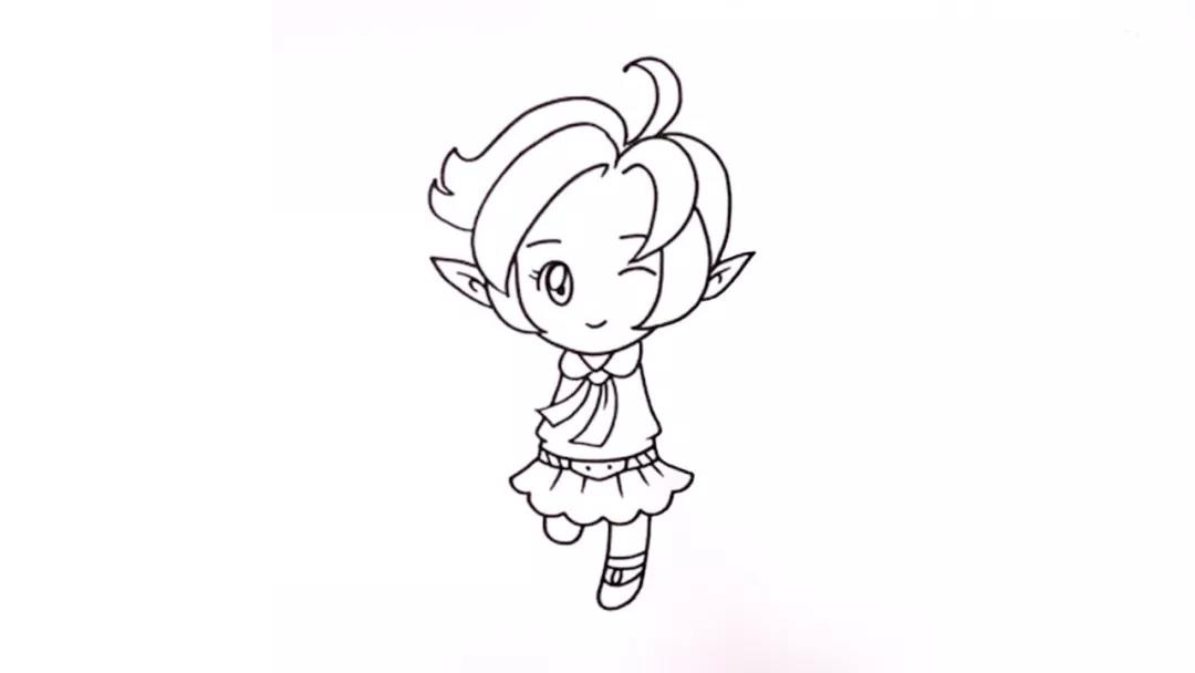 步骤4：下面画出它的身体和腿。