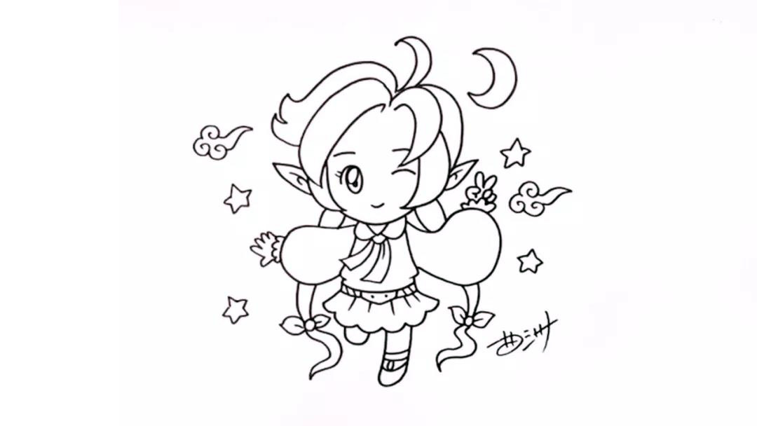 步骤5：然后是画它的胳膊。