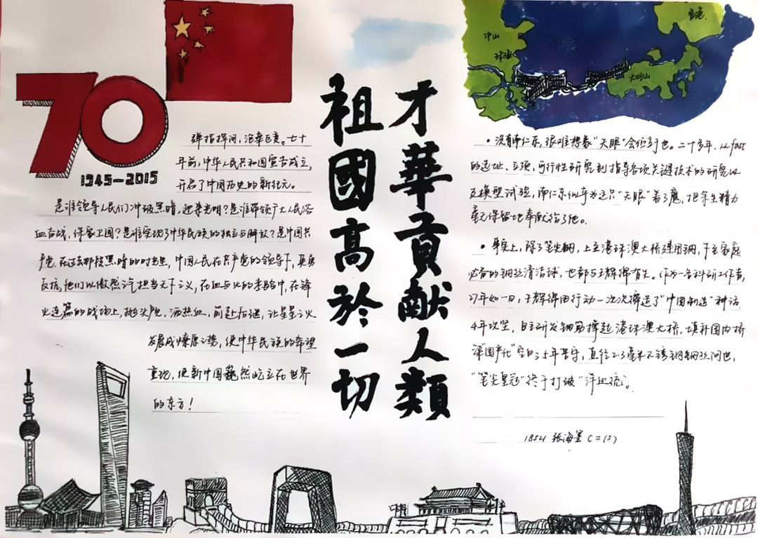 ”祖国高于一切，才华贡献人类“主题手抄报-图5