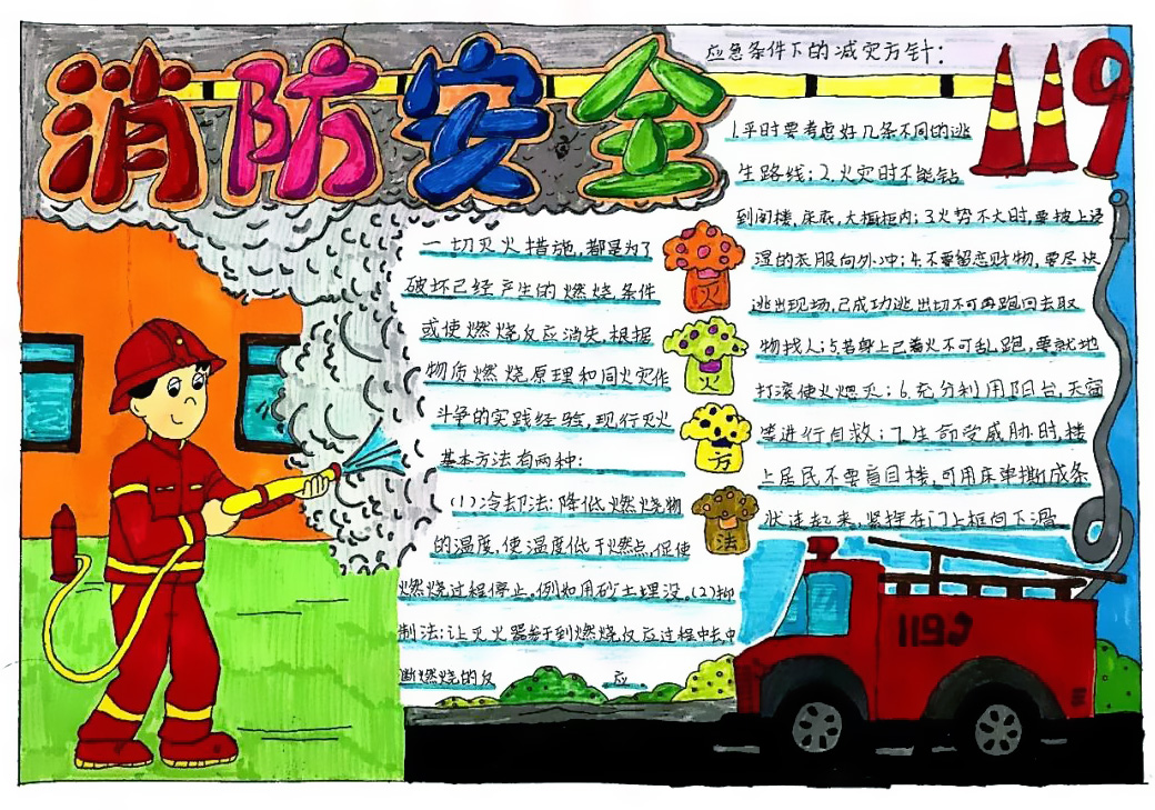 消防手抄报简单又漂亮-图7