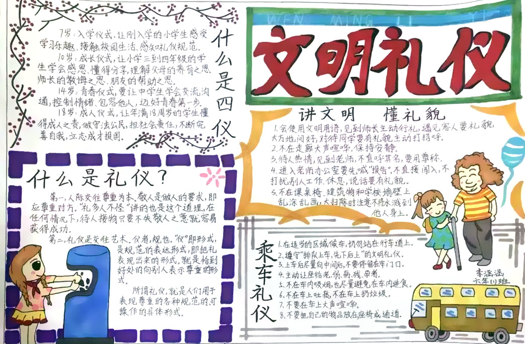 文明礼仪伴我行手抄报-图2