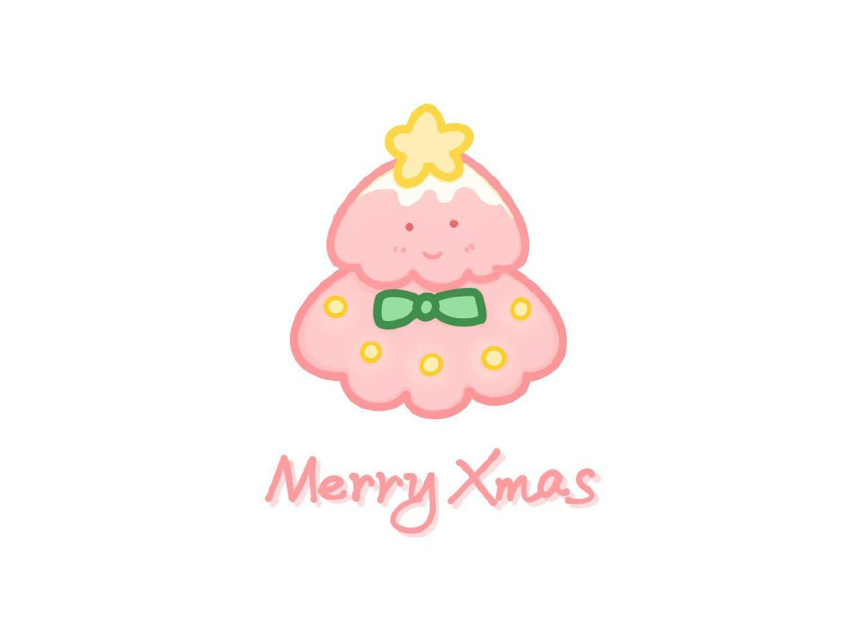 粉色圣诞树简笔画画法步骤