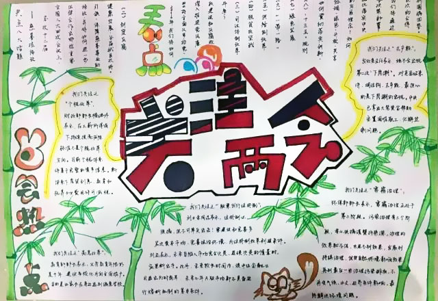 关注两会的手抄报图片-图3